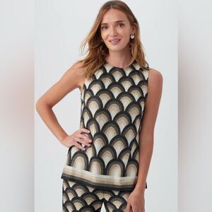 TRINA TURK $249 Haruto Sleeveless Top in Multi Metalic Size XS